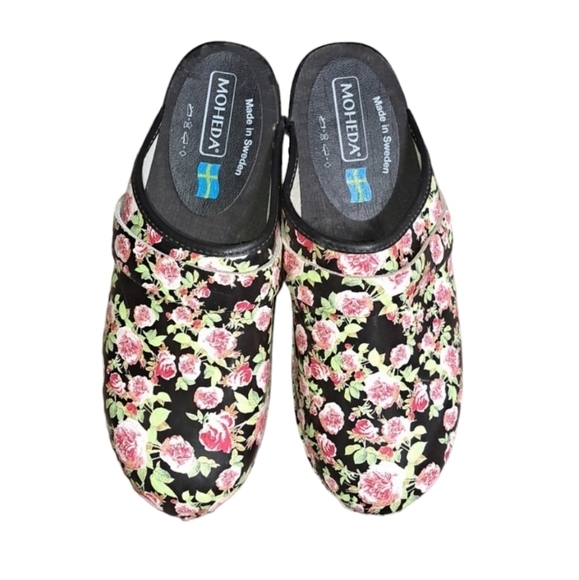 [Moheda]  Sweden Made Clogs Floral Print EU 37 US 5 - Picture 1 of 5